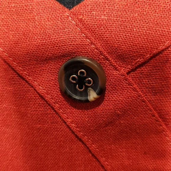 Band of Gypsies Orange/Rust Asymmetrical Button Linen Blend Camisole.Size small - Picture 4 of 6